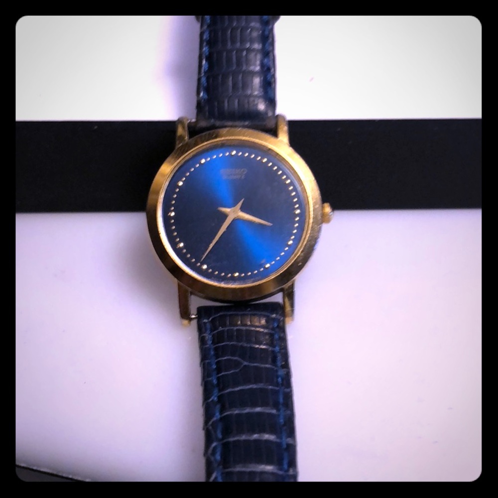 Women’s Seiko watch blue and gold